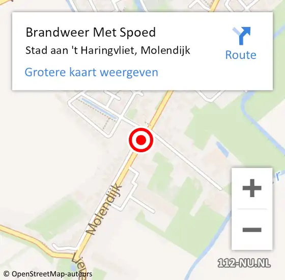 Locatie op kaart van de 112 melding: Brandweer Met Spoed Naar Stad aan 't Haringvliet, Molendijk op 13 juni 2018 09:03