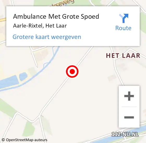 Locatie op kaart van de 112 melding: Ambulance Met Grote Spoed Naar Aarle-Rixtel, Het Laar op 13 juni 2018 09:33