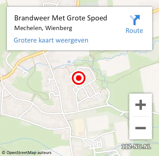 Locatie op kaart van de 112 melding: Brandweer Met Grote Spoed Naar Mechelen, Wienberg op 13 juni 2018 10:52