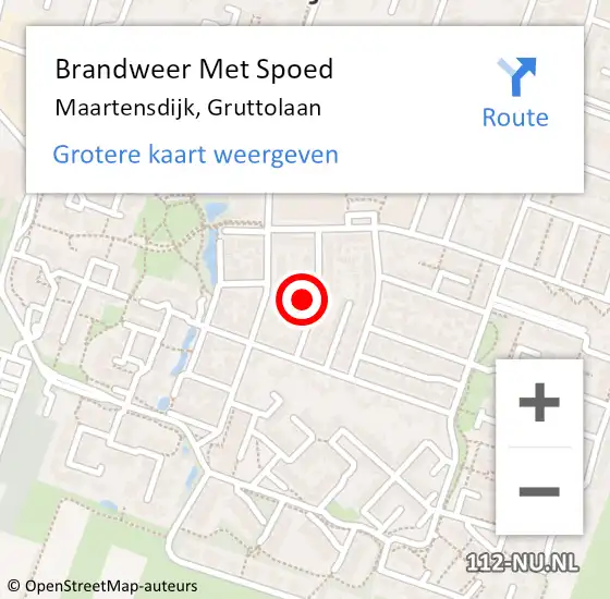 Locatie op kaart van de 112 melding: Brandweer Met Spoed Naar Maartensdijk, Gruttolaan op 13 juni 2018 11:45