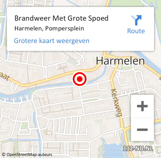 Locatie op kaart van de 112 melding: Brandweer Met Grote Spoed Naar Harmelen, Pompersplein op 13 juni 2018 12:07