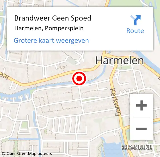 Locatie op kaart van de 112 melding: Brandweer Geen Spoed Naar Harmelen, Pompersplein op 13 juni 2018 12:11