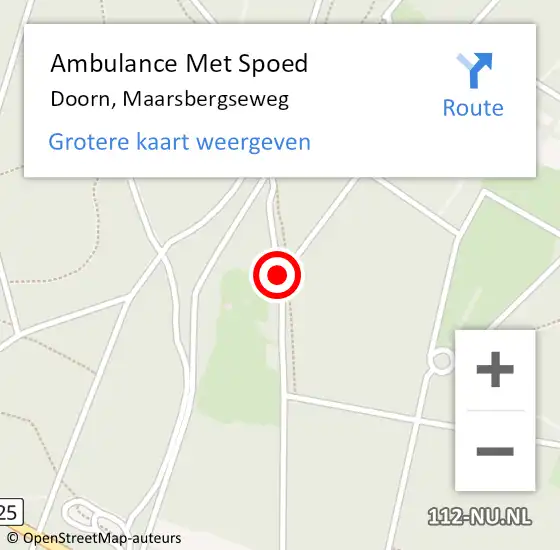Locatie op kaart van de 112 melding: Ambulance Met Spoed Naar Doorn, Maarsbergseweg op 13 juni 2018 12:55