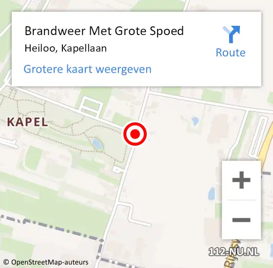 Locatie op kaart van de 112 melding: Brandweer Met Grote Spoed Naar Heiloo, Kapellaan op 13 juni 2018 13:11