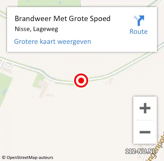 Locatie op kaart van de 112 melding: Brandweer Met Grote Spoed Naar Nisse, Lageweg op 13 juni 2018 14:42