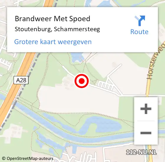 Locatie op kaart van de 112 melding: Brandweer Met Spoed Naar Stoutenburg, Schammersteeg op 13 juni 2018 15:56