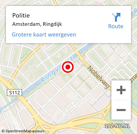 Locatie op kaart van de 112 melding: Politie Amsterdam, Ringdijk op 13 juni 2018 17:09