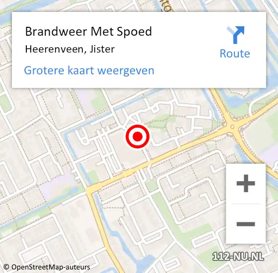 Locatie op kaart van de 112 melding: Brandweer Met Spoed Naar Heerenveen, Jister op 13 juni 2018 19:29