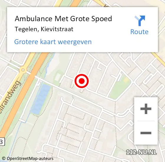 Locatie op kaart van de 112 melding: Ambulance Met Grote Spoed Naar Tegelen, Kievitstraat op 27 februari 2014 16:04