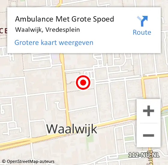 Locatie op kaart van de 112 melding: Ambulance Met Grote Spoed Naar Waalwijk, Vredesplein op 13 juni 2018 20:39
