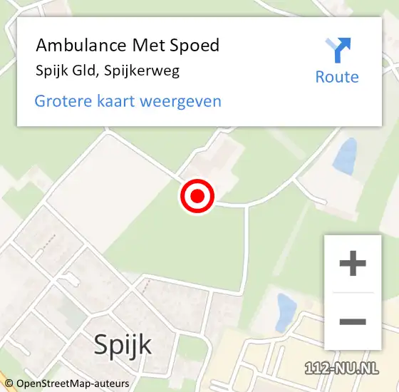 Locatie op kaart van de 112 melding: Ambulance Met Spoed Naar Spijk Gld, Spijkerweg op 13 juni 2018 20:45