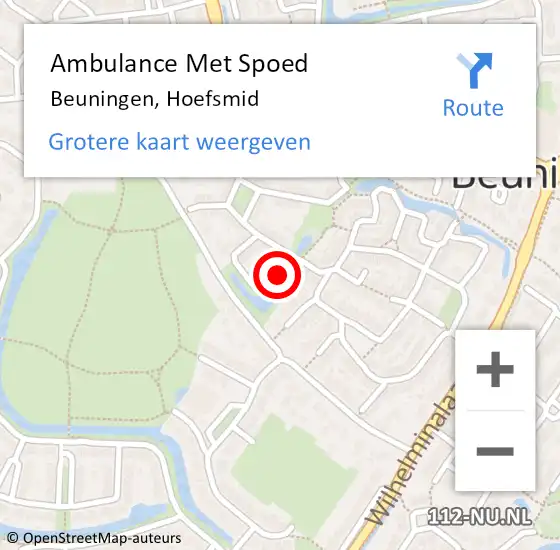 Locatie op kaart van de 112 melding: Ambulance Met Spoed Naar Beuningen, Hoefsmid op 13 juni 2018 23:14
