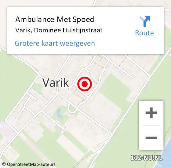 Locatie op kaart van de 112 melding: Ambulance Met Spoed Naar Varik, Dominee Hulstijnstraat op 14 juni 2018 00:32