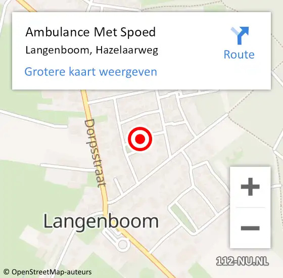 Locatie op kaart van de 112 melding: Ambulance Met Spoed Naar Langenboom, Hazelaarweg op 14 juni 2018 03:38