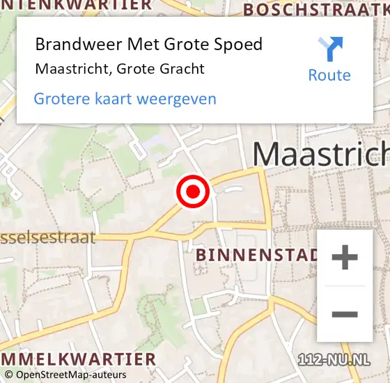 Locatie op kaart van de 112 melding: Brandweer Met Grote Spoed Naar Maastricht, Grote Gracht op 14 juni 2018 03:58