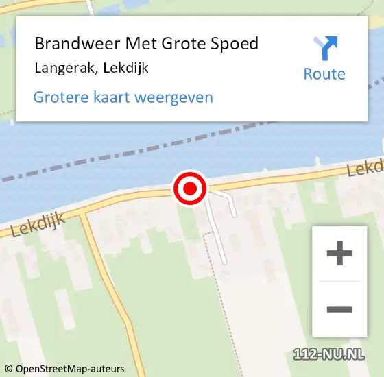 Locatie op kaart van de 112 melding: Brandweer Met Grote Spoed Naar Langerak, Lekdijk op 14 juni 2018 08:33