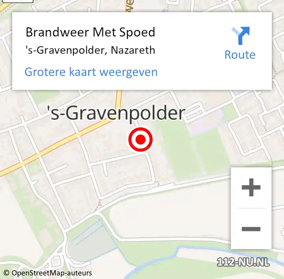 Locatie op kaart van de 112 melding: Brandweer Met Spoed Naar 's-Gravenpolder, Nazareth op 14 juni 2018 08:52