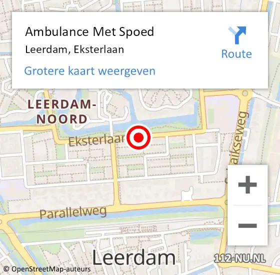 Locatie op kaart van de 112 melding: Ambulance Met Spoed Naar Leerdam, Eksterlaan op 14 juni 2018 09:24