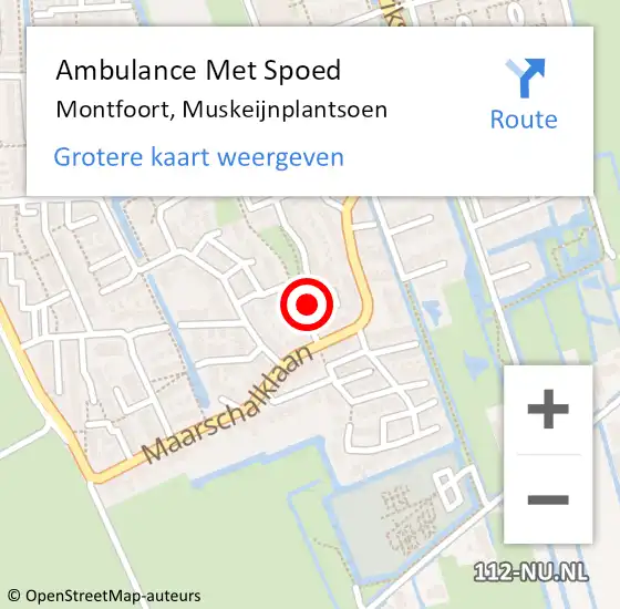 Locatie op kaart van de 112 melding: Ambulance Met Spoed Naar Montfoort, Muskeijnplantsoen op 14 juni 2018 09:52