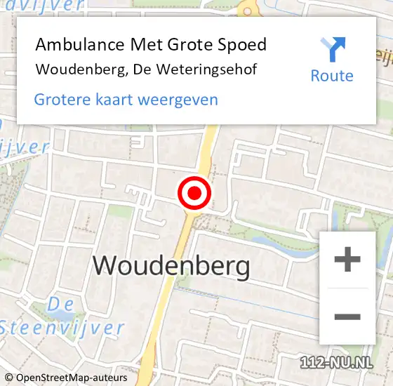 Locatie op kaart van de 112 melding: Ambulance Met Grote Spoed Naar Woudenberg, De Weteringsehof op 14 juni 2018 10:08