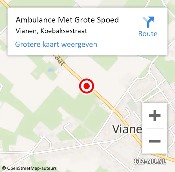 Locatie op kaart van de 112 melding: Ambulance Met Grote Spoed Naar Vianen, Koebaksestraat op 14 juni 2018 10:30