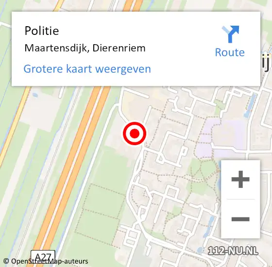 Locatie op kaart van de 112 melding: Politie Maartensdijk, Dierenriem op 14 juni 2018 11:57