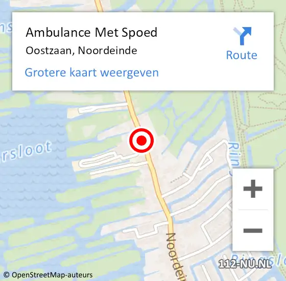 Locatie op kaart van de 112 melding: Ambulance Met Spoed Naar Oostzaan, Noordeinde op 14 juni 2018 12:42