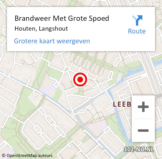 Locatie op kaart van de 112 melding: Brandweer Met Grote Spoed Naar Houten, Langshout op 14 juni 2018 13:11