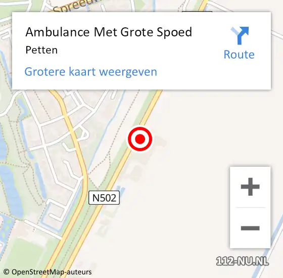 Locatie op kaart van de 112 melding: Ambulance Met Grote Spoed Naar Petten op 14 juni 2018 14:00