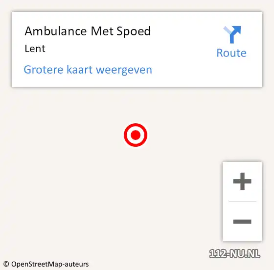 Locatie op kaart van de 112 melding: Ambulance Met Spoed Naar Lent op 14 juni 2018 14:24
