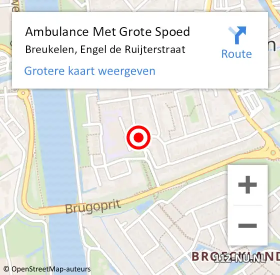 Locatie op kaart van de 112 melding: Ambulance Met Grote Spoed Naar Breukelen, Engel De Ruijterstraat op 14 juni 2018 14:26