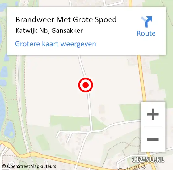 Locatie op kaart van de 112 melding: Brandweer Met Grote Spoed Naar Katwijk Nb, Gansakker op 14 juni 2018 15:58