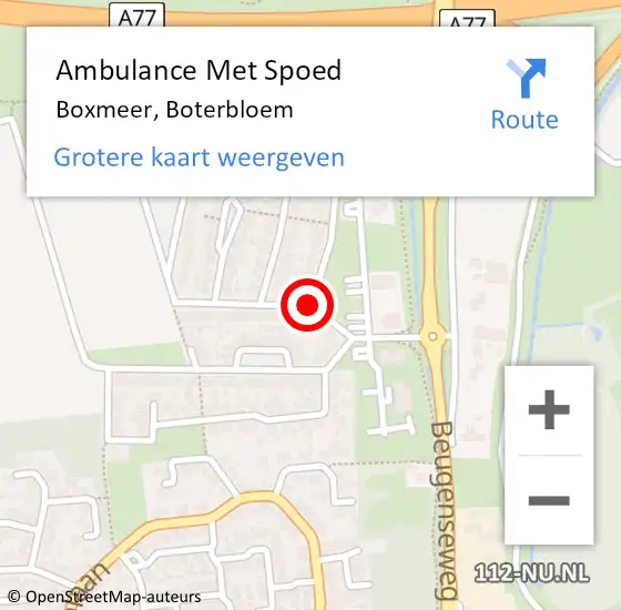 Locatie op kaart van de 112 melding: Ambulance Met Spoed Naar Boxmeer, Boterbloem op 14 juni 2018 16:45