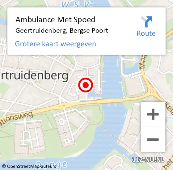 Locatie op kaart van de 112 melding: Ambulance Met Spoed Naar Geertruidenberg, Bergse Poort op 14 juni 2018 17:31