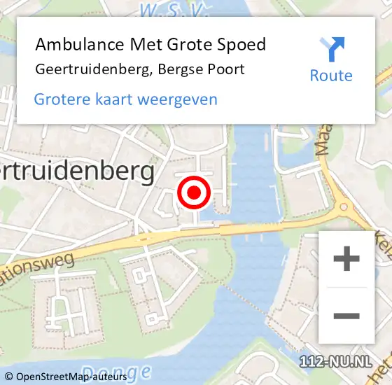 Locatie op kaart van de 112 melding: Ambulance Met Grote Spoed Naar Geertruidenberg, Bergse Poort op 14 juni 2018 17:36