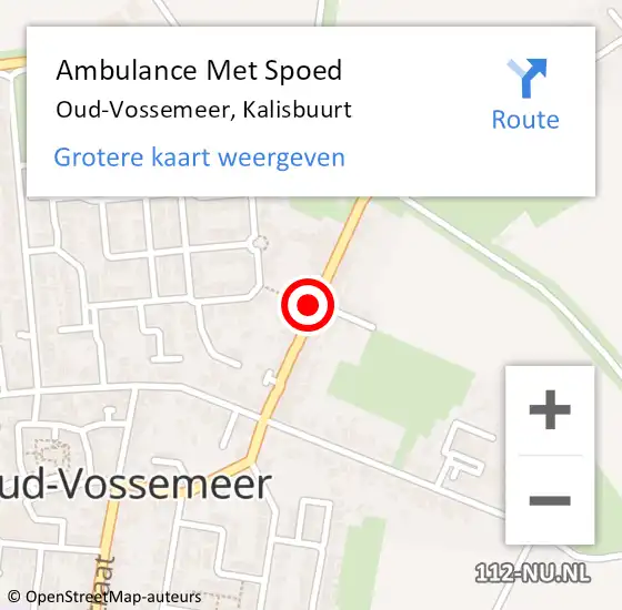 Locatie op kaart van de 112 melding: Ambulance Met Spoed Naar Oud-Vossemeer, Kalisbuurt op 14 juni 2018 20:20