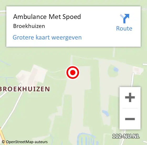Locatie op kaart van de 112 melding: Ambulance Met Spoed Naar Broekhuizen op 14 juni 2018 20:51