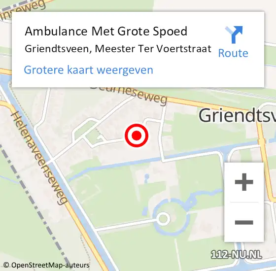Locatie op kaart van de 112 melding: Ambulance Met Grote Spoed Naar Griendtsveen, Meester Ter Voertstraat op 14 juni 2018 21:25