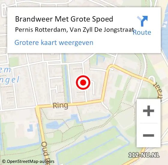 Locatie op kaart van de 112 melding: Brandweer Met Grote Spoed Naar Pernis Rotterdam, Van Zyll De Jongstraat op 14 juni 2018 21:40