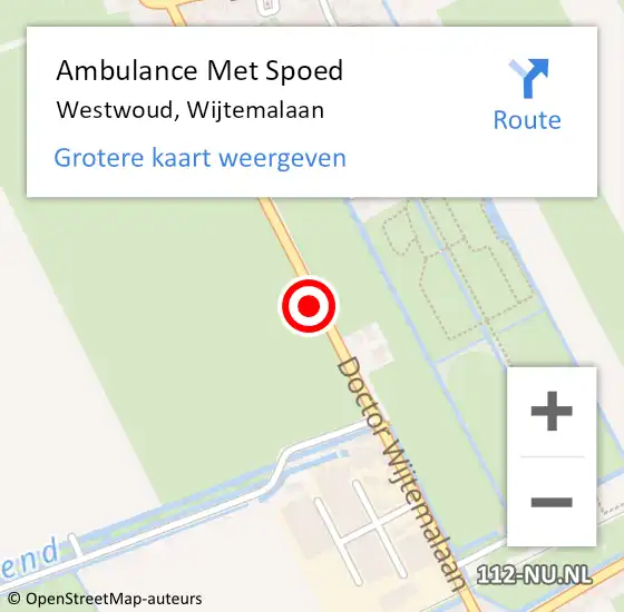 Locatie op kaart van de 112 melding: Ambulance Met Spoed Naar Westwoud, Dr. Wijtemalaan op 15 juni 2018 02:19