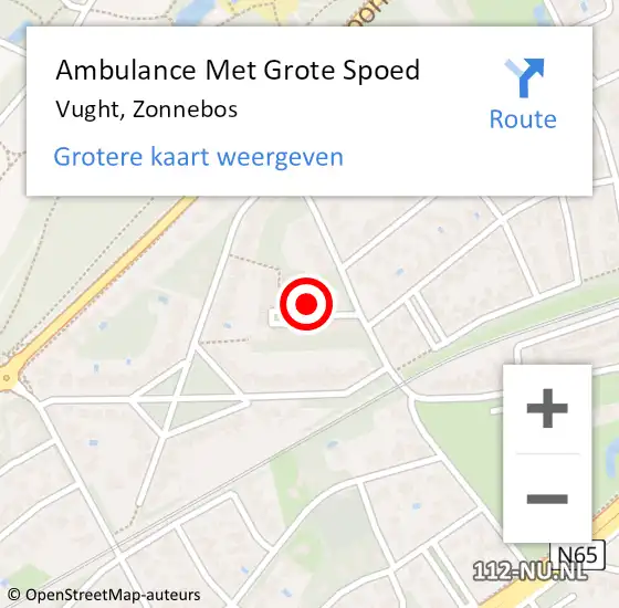 Locatie op kaart van de 112 melding: Ambulance Met Grote Spoed Naar Vught, Zonnebos op 15 juni 2018 04:11