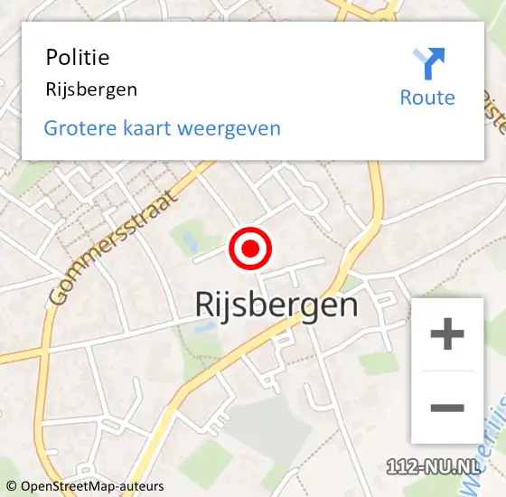 Locatie op kaart van de 112 melding: Politie Rijsbergen op 15 juni 2018 04:42