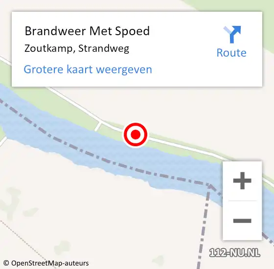 Locatie op kaart van de 112 melding: Brandweer Met Spoed Naar Zoutkamp, Strandweg op 15 juni 2018 05:39