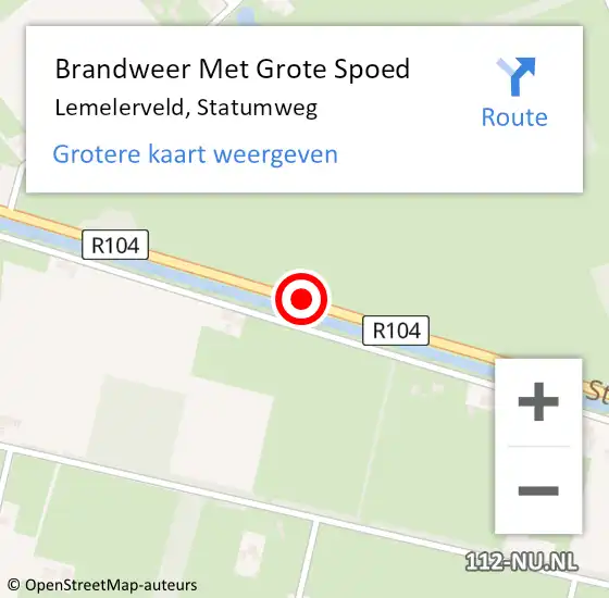Locatie op kaart van de 112 melding: Brandweer Met Grote Spoed Naar Lemelerveld, Statumweg op 15 juni 2018 05:49