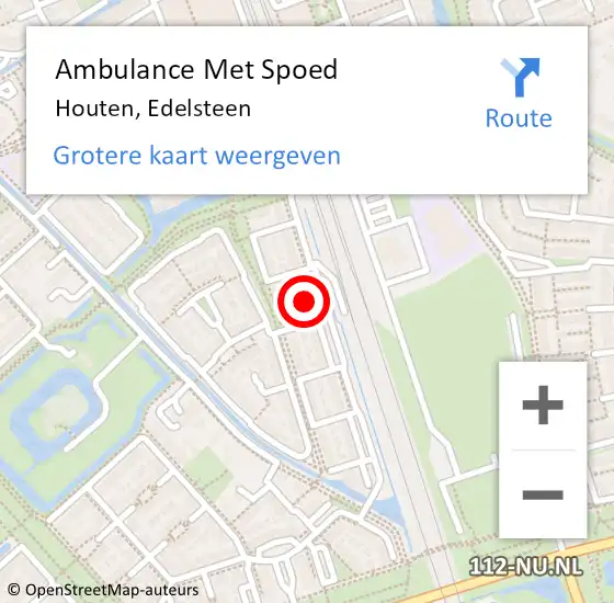 Locatie op kaart van de 112 melding: Ambulance Met Spoed Naar Houten, Edelsteen op 15 juni 2018 06:18