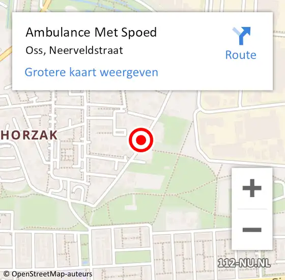 Locatie op kaart van de 112 melding: Ambulance Met Spoed Naar Oss, Neerveldstraat op 15 juni 2018 08:28