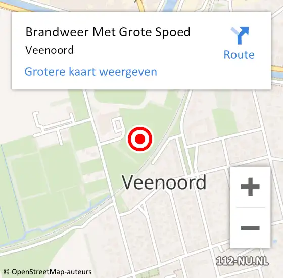 Locatie op kaart van de 112 melding: Brandweer Met Grote Spoed Naar Veenoord op 15 juni 2018 08:55