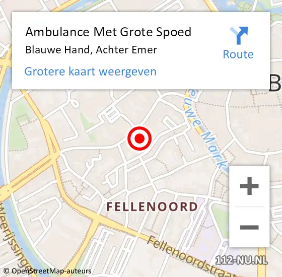Locatie op kaart van de 112 melding: Ambulance Met Grote Spoed Naar Blauwe Hand, Achter Emer op 15 juni 2018 10:06