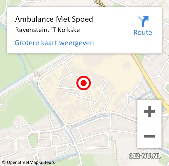 Locatie op kaart van de 112 melding: Ambulance Met Spoed Naar Ravenstein, 'T Kolkske op 15 juni 2018 11:08