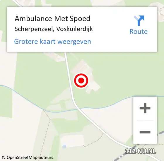 Locatie op kaart van de 112 melding: Ambulance Met Spoed Naar Scherpenzeel, Voskuilerdijk op 15 juni 2018 11:42